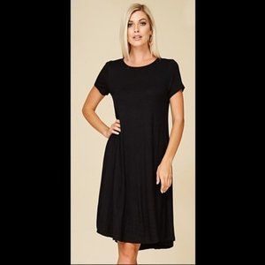 SHORT Sleeve Navy Knit Dress. S, M, L